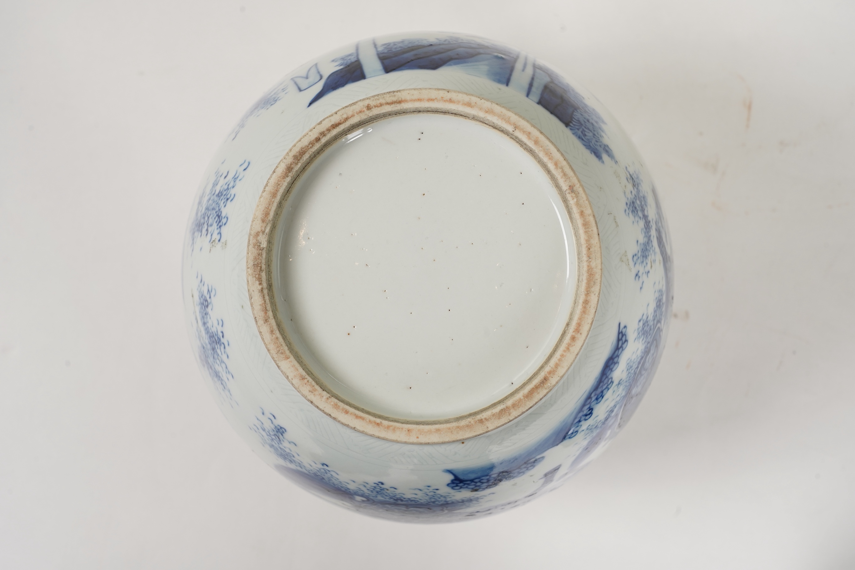 A Chinese blue and white ‘mythical beasts’ jar and cover, possibly Chongzhen period (1627-1644)